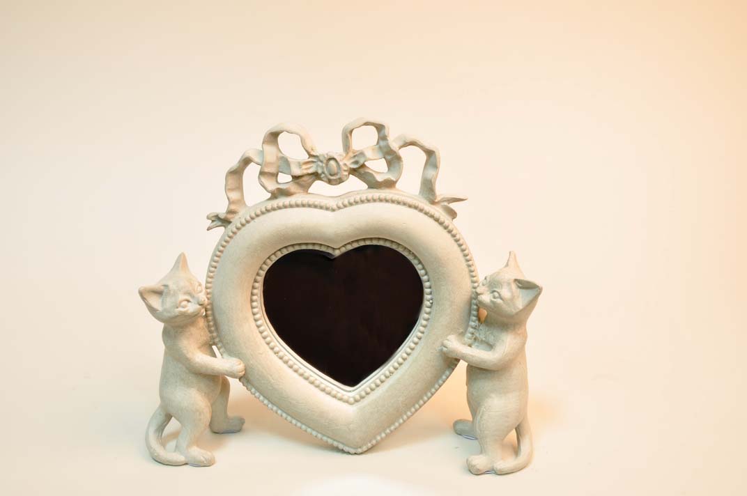 Зеркальце с Кошками сердце 18 см