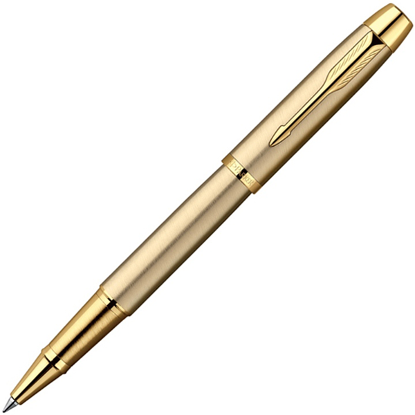 PARKER IM - BRUSHED METAL GOLD GT, РУЧКА-РОЛЛЕР